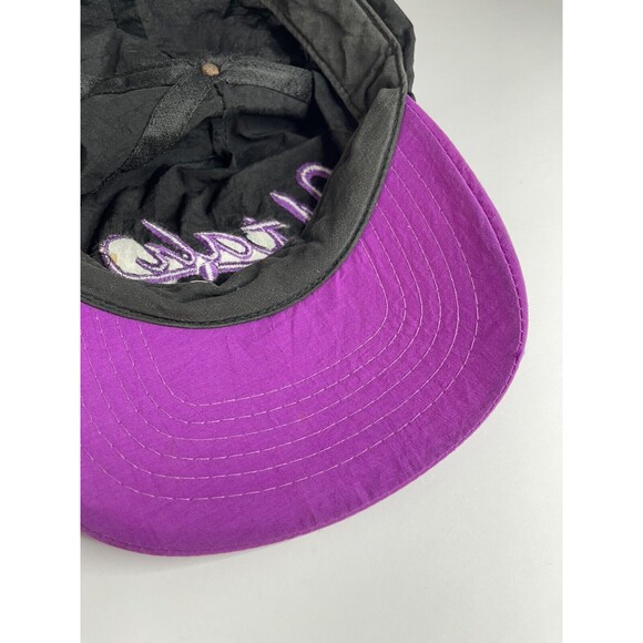 Vintage Nylon Black Purple Utah Hat Cap SnapBack Embroidered Lightweight - Picture 6 of 7